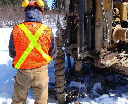 drilling for soil samples