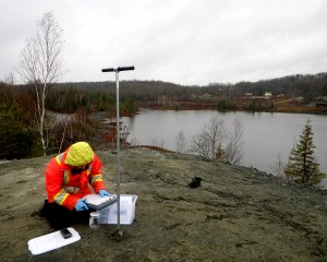 Recording mining tailing samples