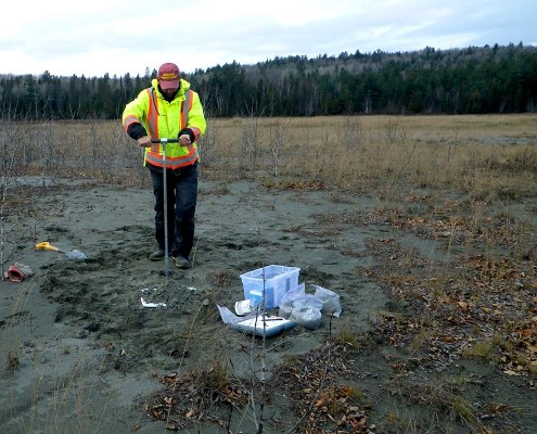 Sampling mining tailings