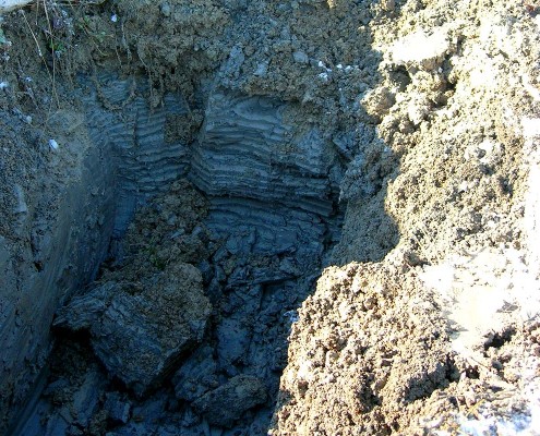 test pit for soil sampling